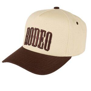 RODEO Trucker Hat Puff Embroidered Snapback Cap, Western Style Mesh Back Adjust